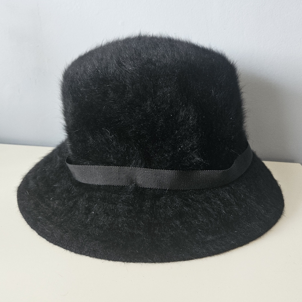 Kangol Black Furry Bucket Hat